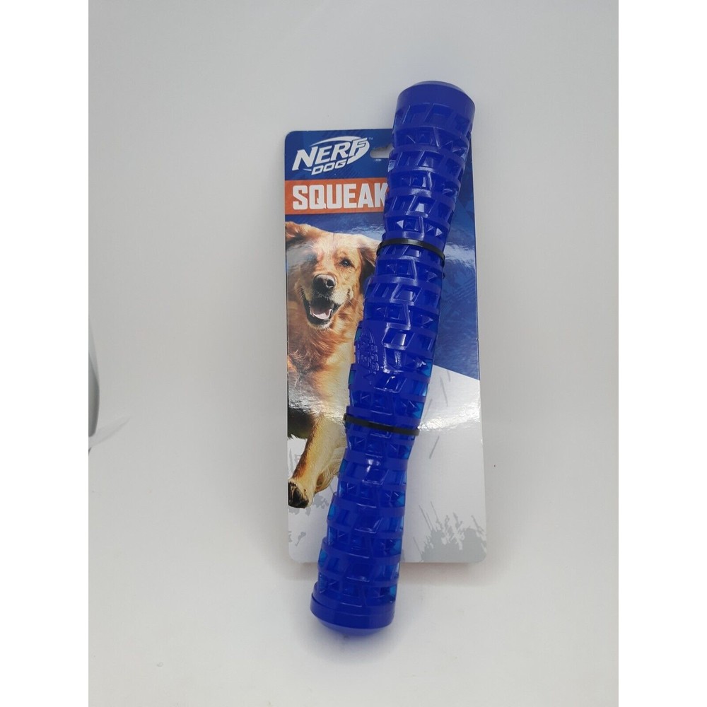 Nerf Dog Squeak Stick Dog Toy Fetch Chew Blue
